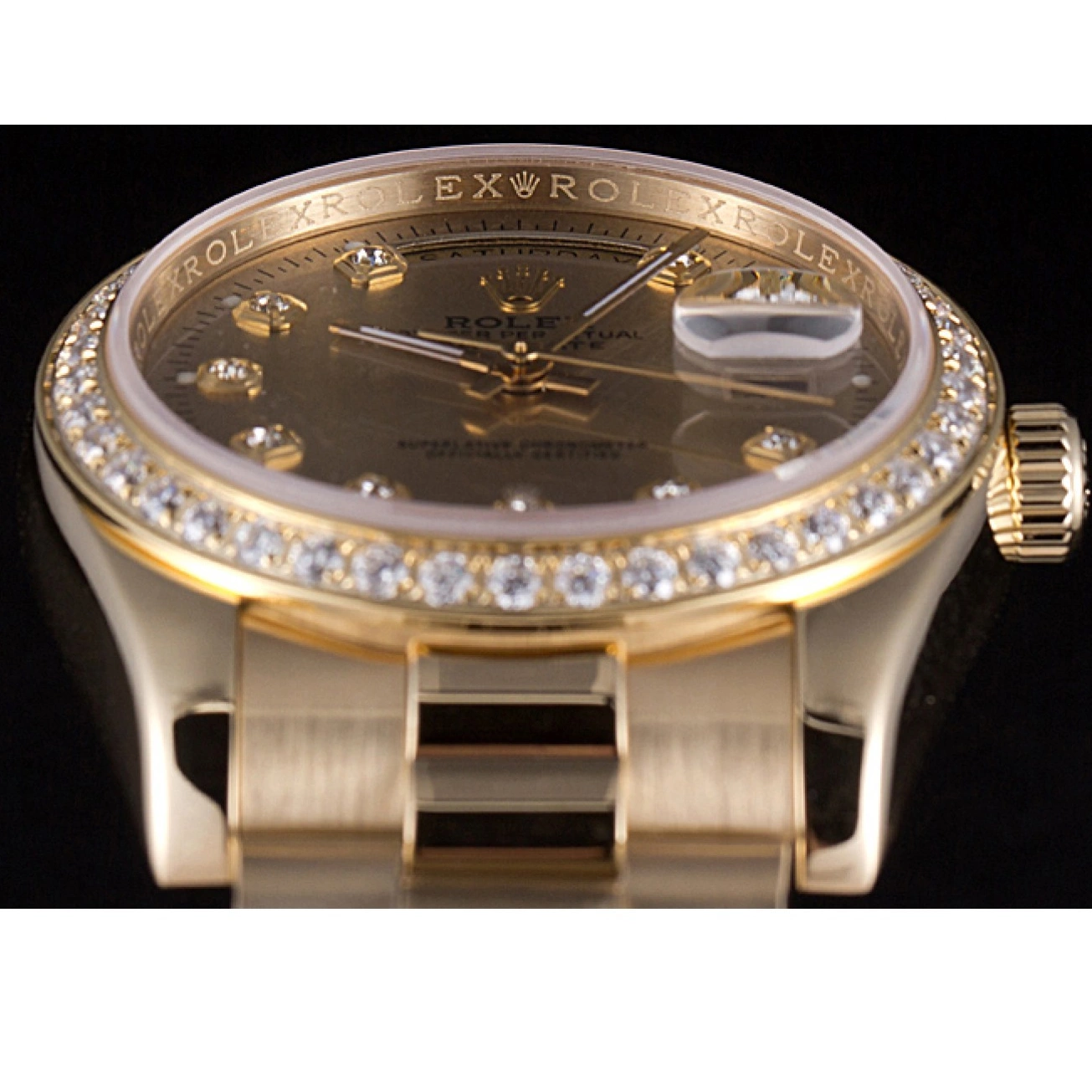 Good Copy Rolex Watches Yellow Gold Rolex Day-Date Plated Gold 18k Steel Dial Stainless 0523